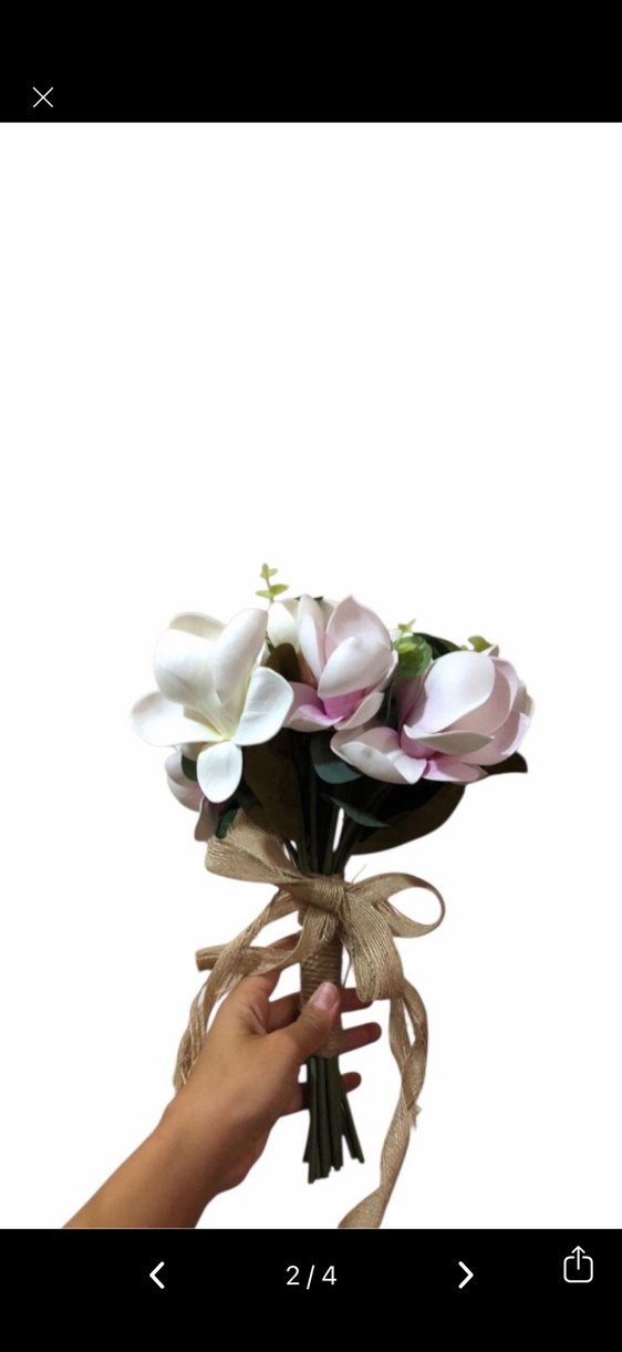 Tasarım Bohem Beyaz Gelin Buketi - Görsel 2