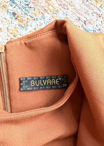 Kiremit Rengi Uzun Kollu tesettür elbise - Görsel 7