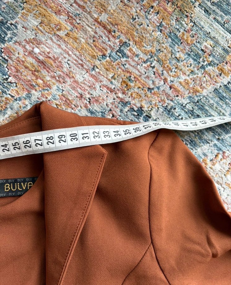 Kiremit Rengi Uzun Kollu tesettür elbise - Görsel 4