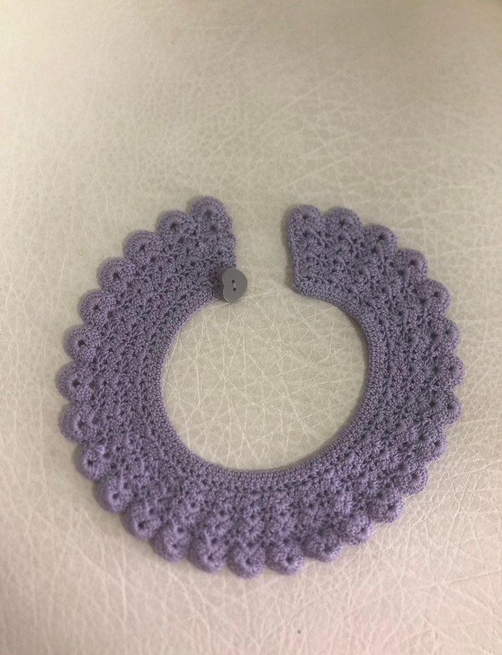 Mor Dantel İşlemeli yakalık - Görsel 2