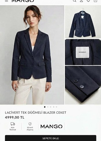 Mango Lacivert Mango Blazer