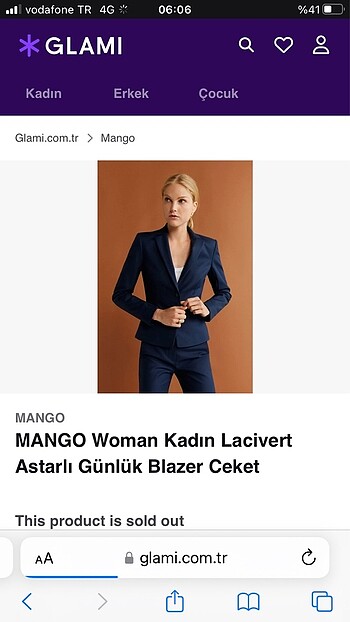 Mango lacivert blazer ceket
