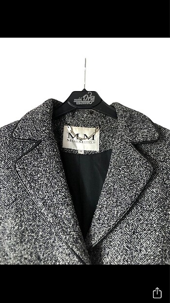 m Beden Vintage gri siyah kırçıllı blazer kaşe ceket