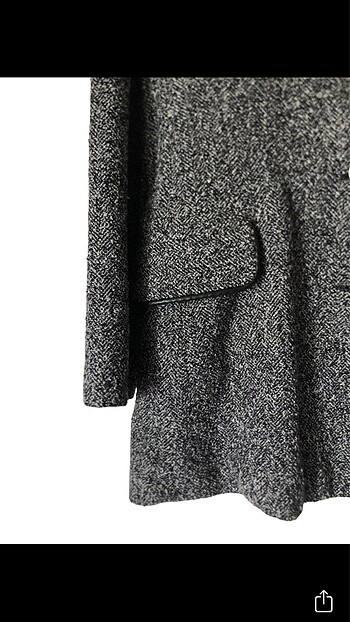 m Beden siyah Renk Vintage gri siyah kırçıllı blazer kaşe ceket