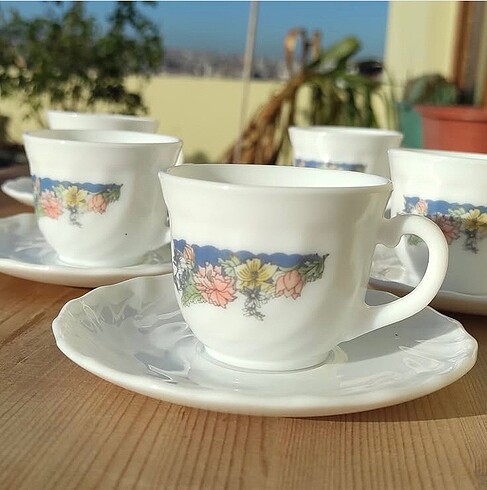 Vintage arcopel france 6lı kahve fincanı
