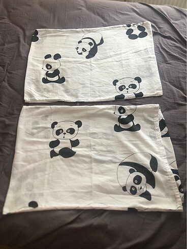 English Home Panda desenli iki adet yastık kılıfı