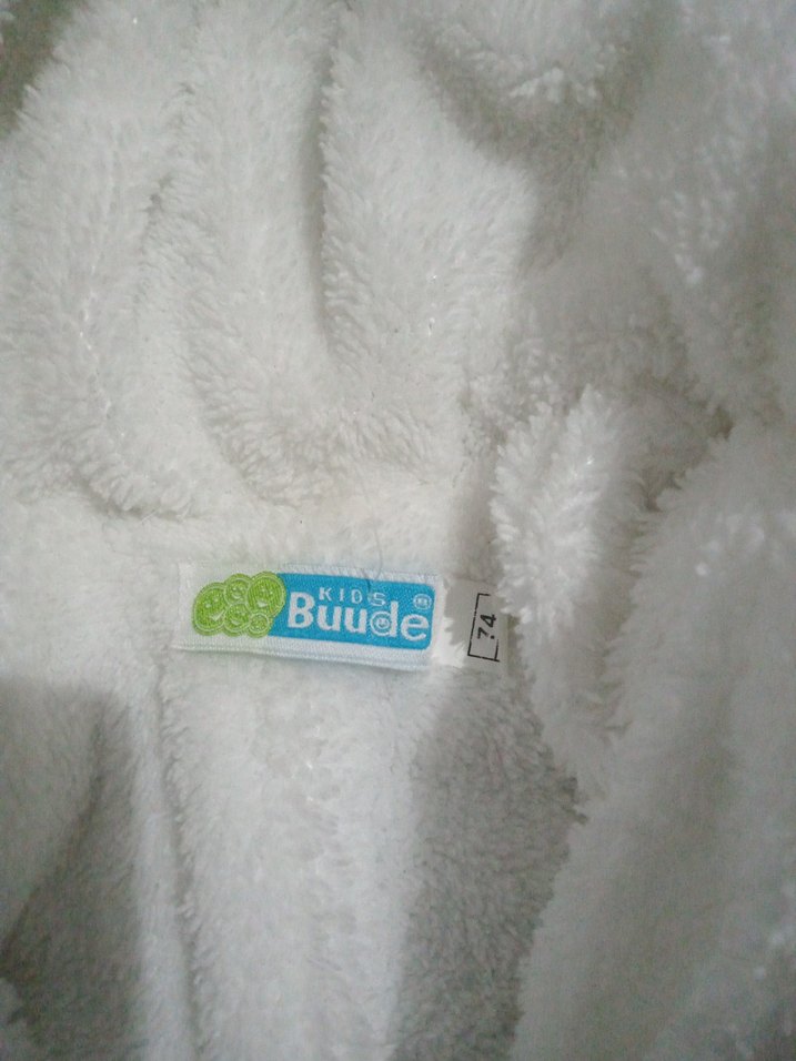 Kapüşonlu Beyaz Kız Bebek Tulumu - Görsel 3