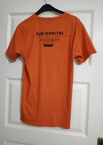 Turuncu Erkek Kısa Kollu Salaş Tişört - Görsel 3