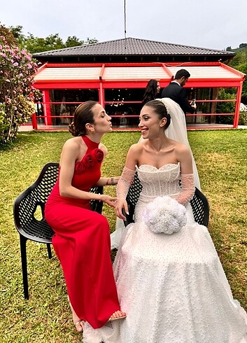 Trendyol & Milla Kırmızı boğazlı elbise trendyol