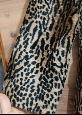 Leopar desenli Kaban Ceket - Görsel 3