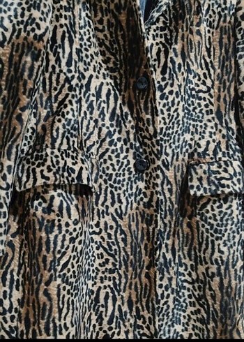 Leopar desenli Kaban Ceket - Görsel 2