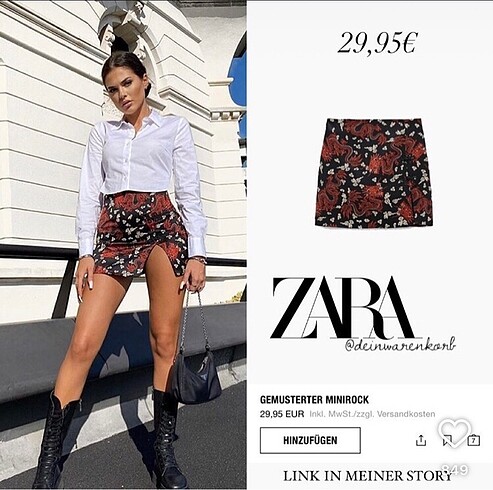 Zara Vintage çin desenli etek