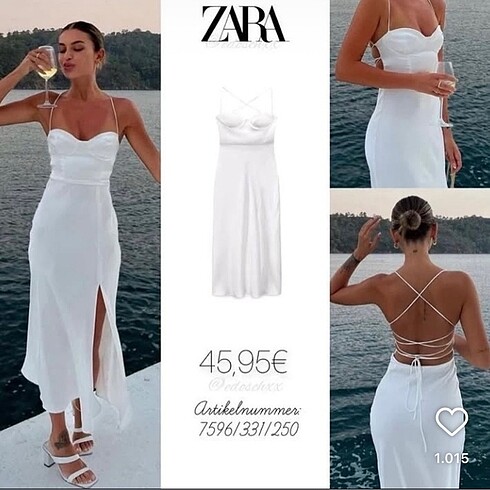 s Beden beyaz Renk Zara Beyaz saten elbise