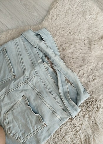 s Beden Bej Mini Denim Şort
