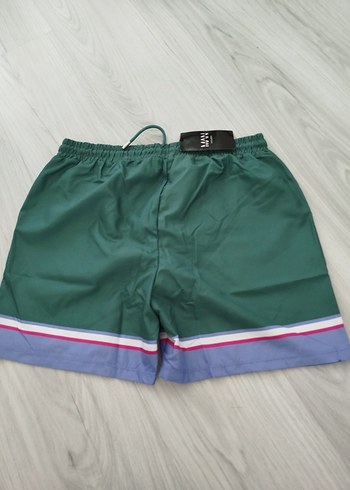 Renkli Bant Detaylı Erkek Mini Deniz Şortu - Görsel 6