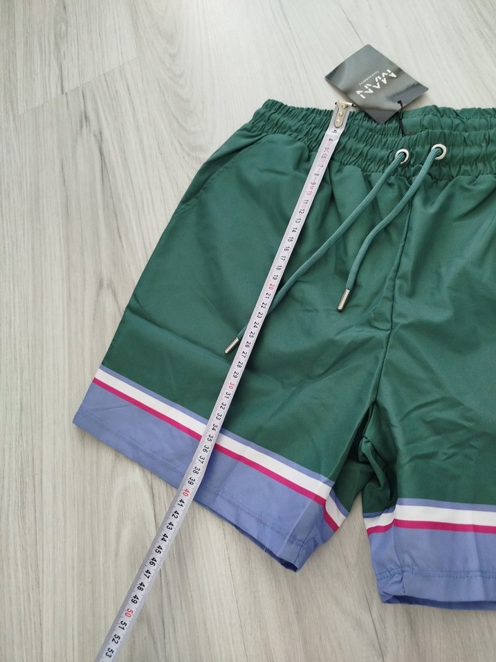 Renkli Bant Detaylı Erkek Mini Deniz Şortu - Görsel 4