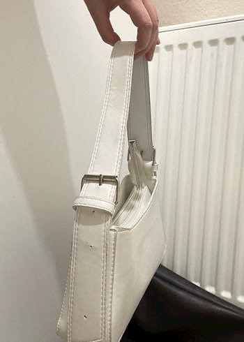 Beyaz Minimalist Deri Kadın Çanta - Görsel 2