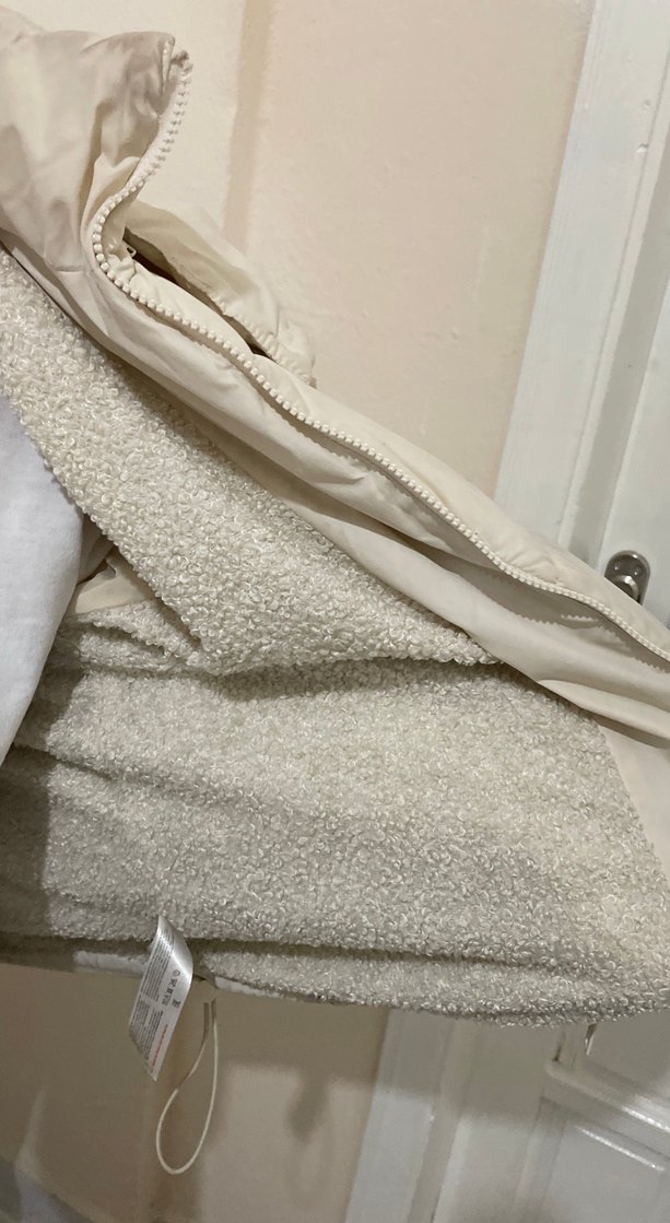 Beyaz Puff Mont, Yüksek Yaka, Midi Boy - Görsel 3