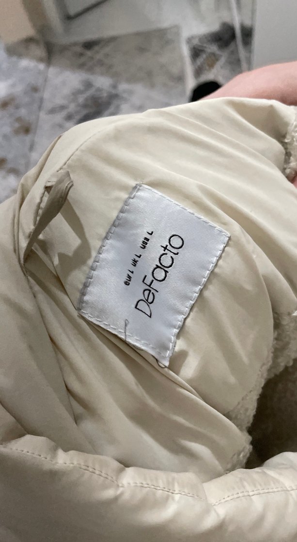 Beyaz Puff Mont, Yüksek Yaka, Midi Boy - Görsel 5