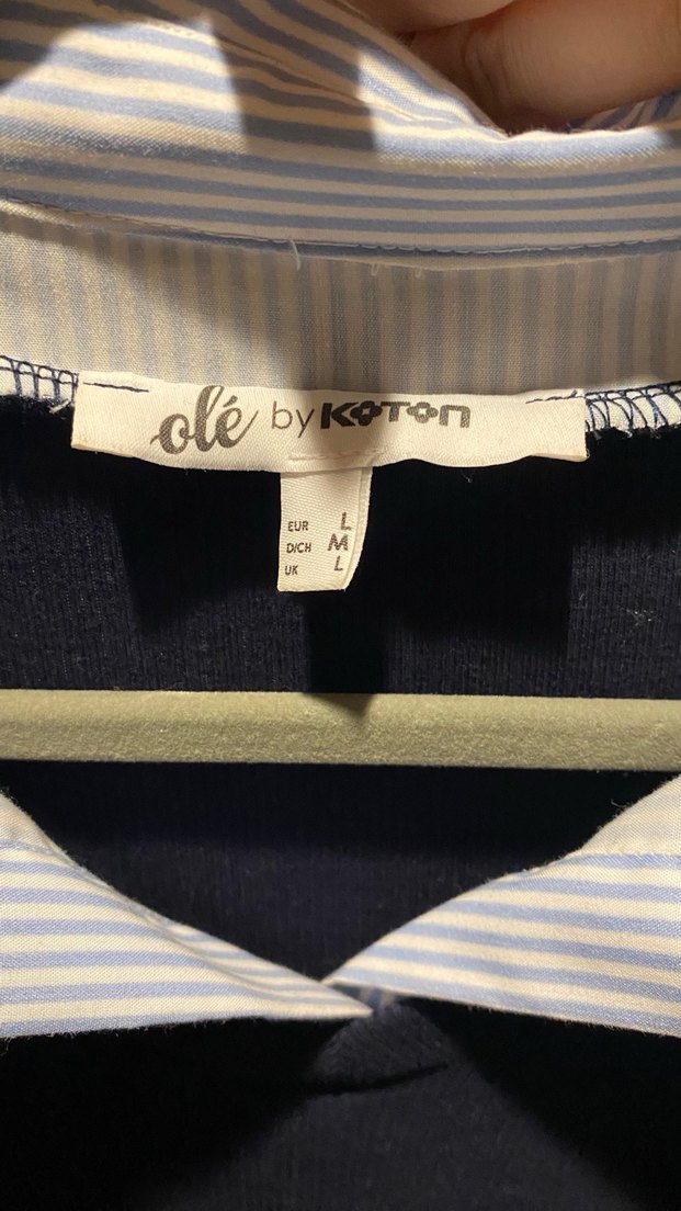 Düğmeli Pamuklu Lacivert Hamile Gömlek - Görsel 2