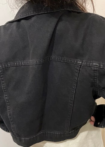 Fermuarlı Siyah Kadın Denim Ceket m ve s ya uygun - Görsel 3