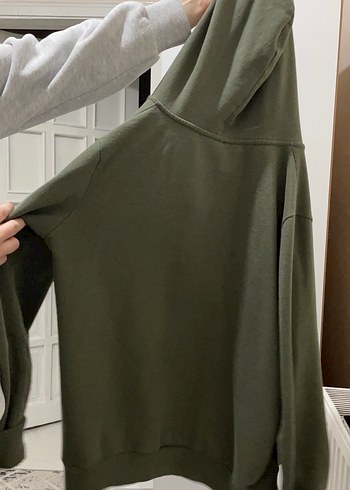 Gri Midi Hamile Ceketi Yüksek Yakalı - Görsel 2