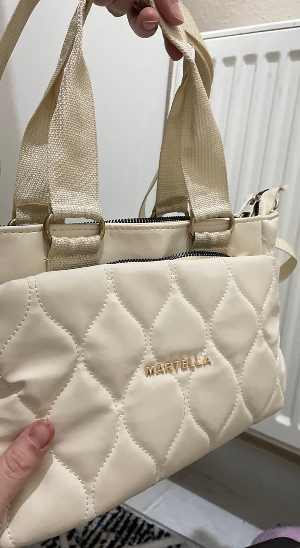 Beyaz Nakışlı Kadın Omuz Çantası - Görsel 3