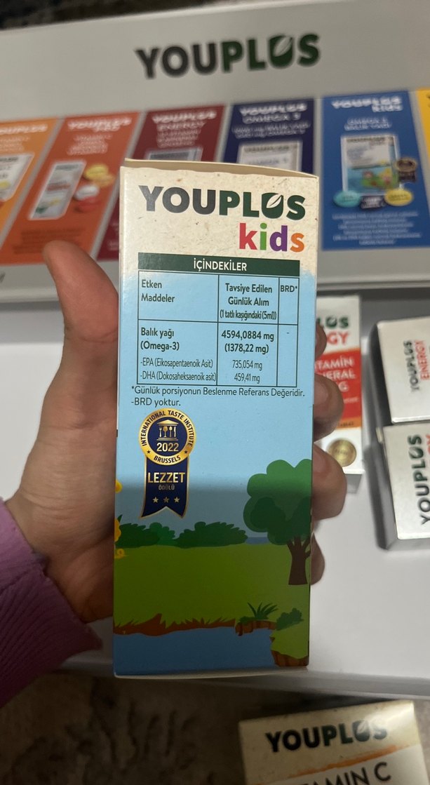 Youplus Kids Omega 3 Balık Yağı 150ml Limon Aromalı - Görsel 3