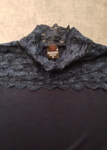 Bordo ve lacivert Dantel Detaylı Kadın Bluz - Görsel 5