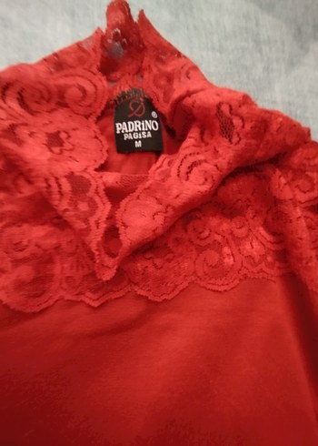 Bordo ve lacivert Dantel Detaylı Kadın Bluz - Görsel 8