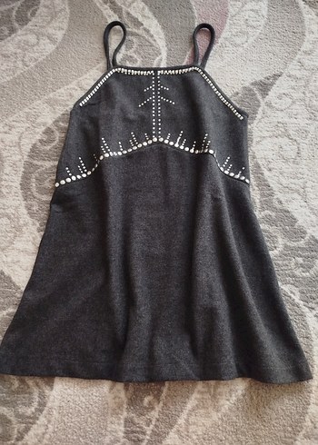 Boncuk İşlemeli Siyah Mini Elbise - Görsel 5