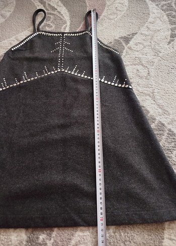 Boncuk İşlemeli Siyah Mini Elbise - Görsel 6