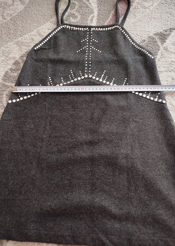 Boncuk İşlemeli Siyah Mini Elbise - Görsel 4