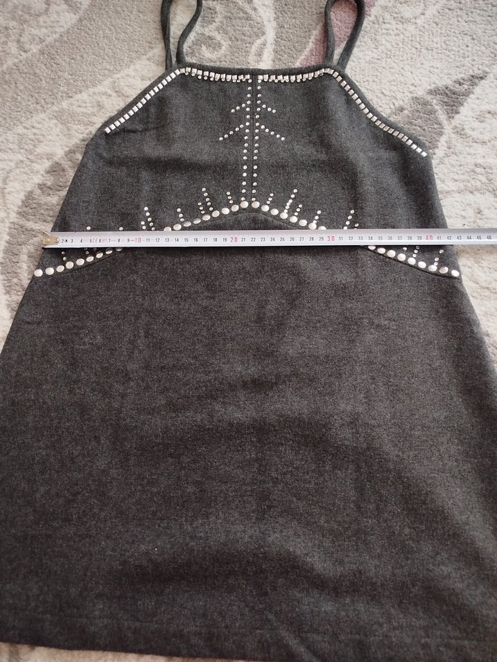 Boncuk İşlemeli Siyah Mini Elbise - Görsel 4