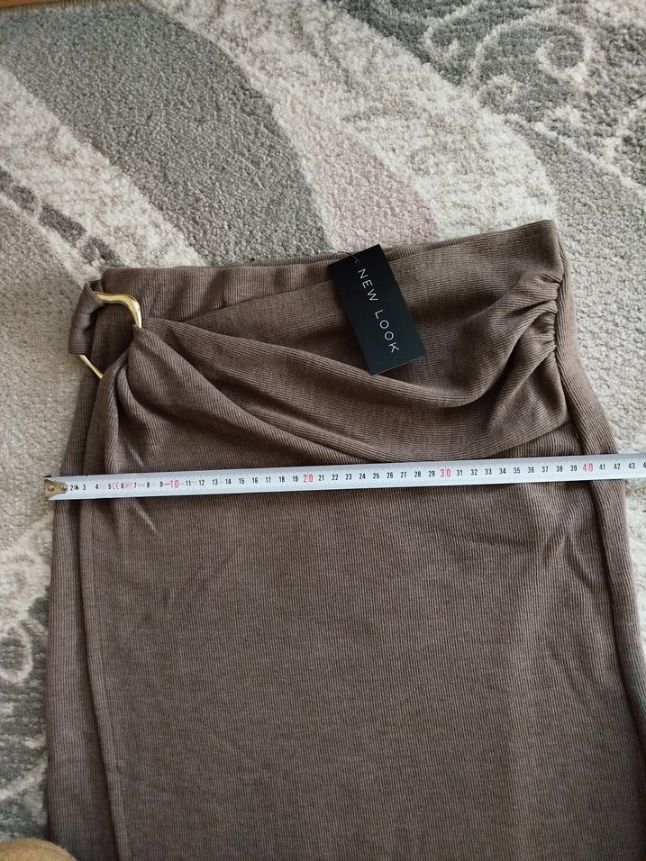 Kadın Bej Drapeli Uzun Etek - Görsel 4