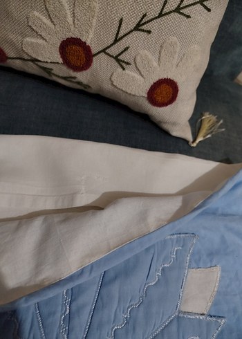 Mavi İşlemeli yastık kılıfı. - Görsel 6