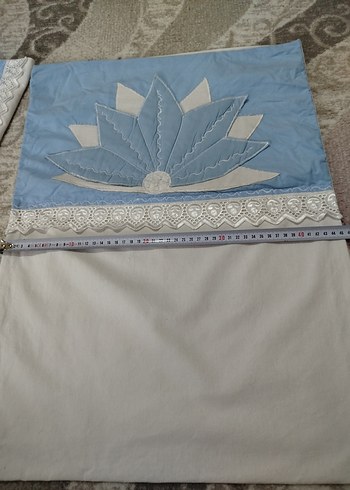 Mavi İşlemeli yastık kılıfı. - Görsel 5