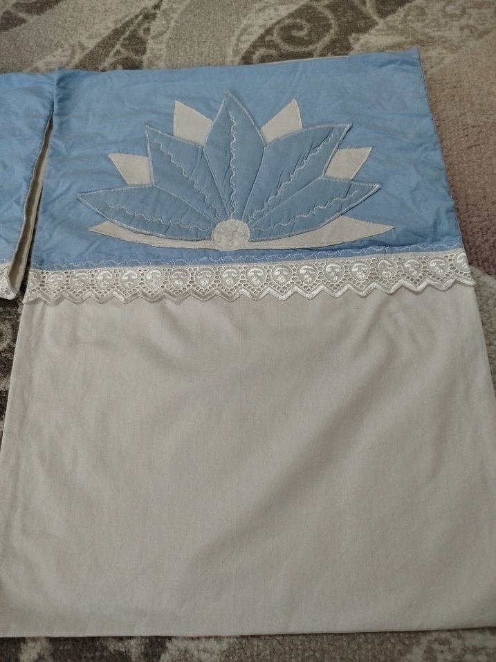 Mavi İşlemeli yastık kılıfı. - Görsel 3