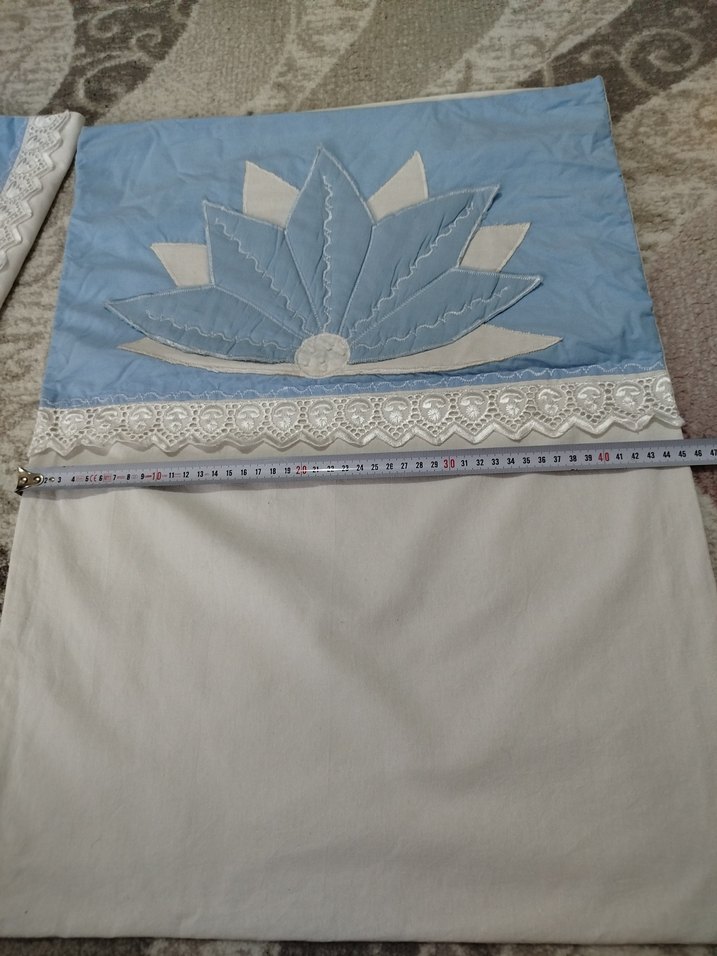 Mavi İşlemeli yastık kılıfı. - Görsel 5