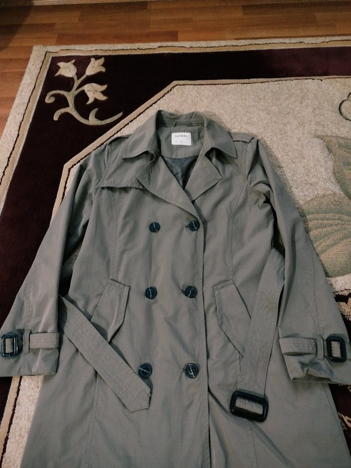 Düğmeli Midi Kadın Trençkot - Görsel 2