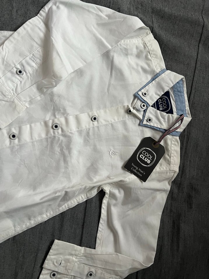 Erkek Çocuk Uzun Kollu Beyaz Gömlek - Görsel 2