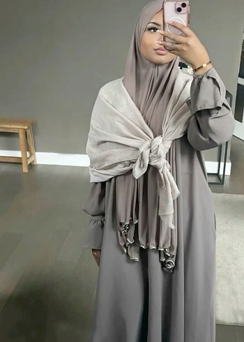 Jersey premium kenarı fırfırlı penye şal - Görsel 7