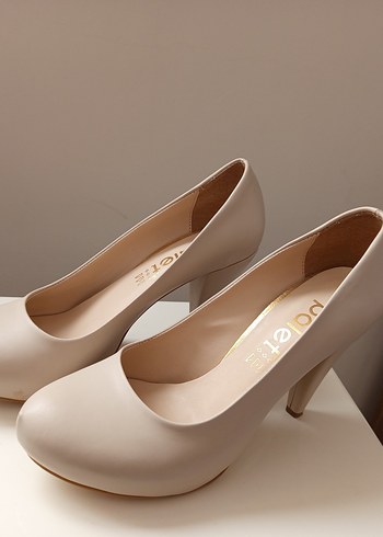 Bej Kadın Stiletto Topuklu Ayakkabı - Görsel 3