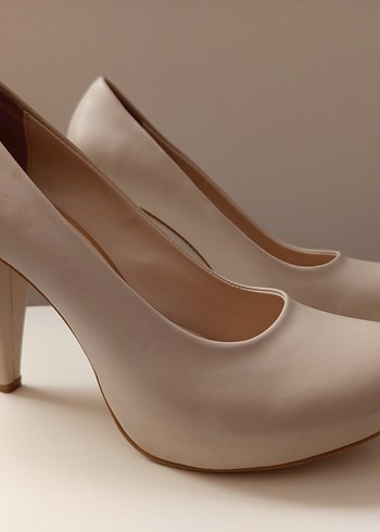 Bej Kadın Stiletto Topuklu Ayakkabı - Görsel 4