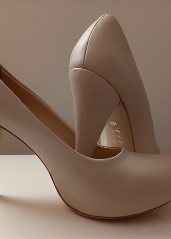 Bej Kadın Stiletto Topuklu Ayakkabı - Görsel 7