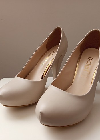 Bej Kadın Stiletto Topuklu Ayakkabı - Görsel 5