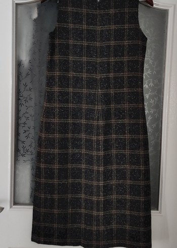 Kahverengi Ekoseli Jile Elbise - Görsel 2