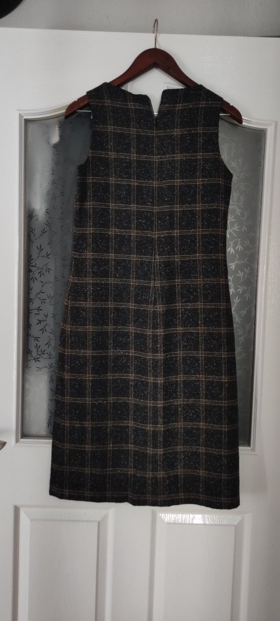 Kahverengi Ekoseli Jile Elbise - Görsel 2