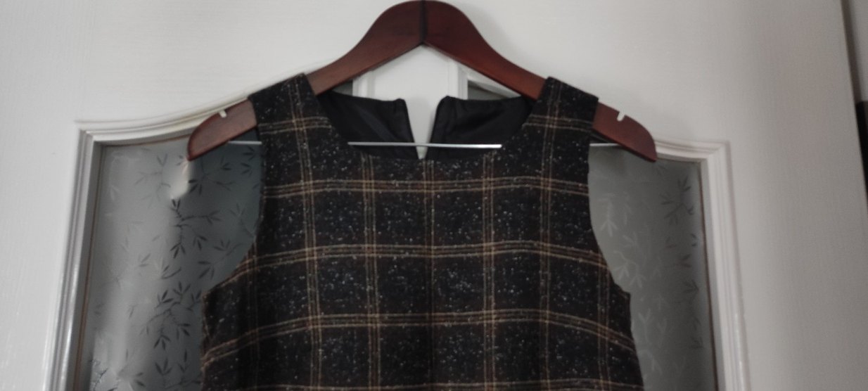 Kahverengi Ekoseli Jile Elbise - Görsel 3