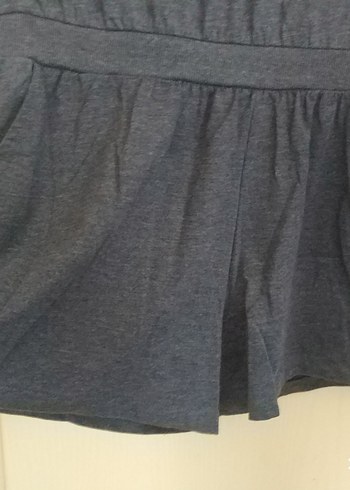 Gri Straplez Kısa Şortlu Tulum - Görsel 4